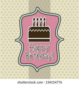 birthday card over beige background. vector illustration