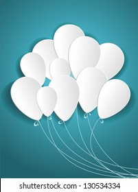 Birthday card with paper ballons