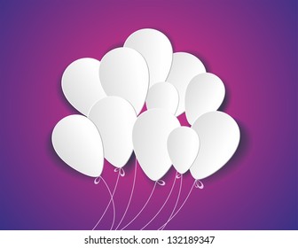 Birthday card with paper ballons