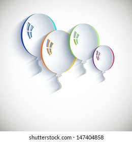 Birthday card with paper ballons