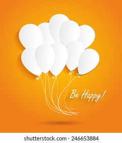 Birthday card with paper ballons