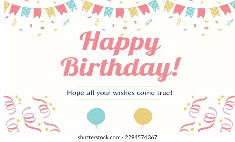 Birthday Card Party Colorful Happy Illustration Cute Funny Playful