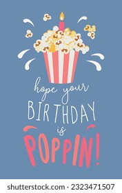 birthday card popcorn candle fun 