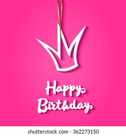 Birthday card for princess.Vector illustration 

