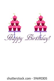 Birthday card project with stack of cupcakes
