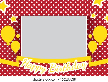 Birthday card red and yellow tone.