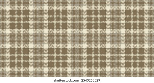 Tarjeta de cumpleaños Vector textil sin costuras, cuadros cruzados de tartán. Textura de fondo de patrón de tela de mosaico en ámbar y paleta de colores claros.