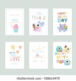Birthday card set.