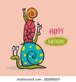 birthday card with snail