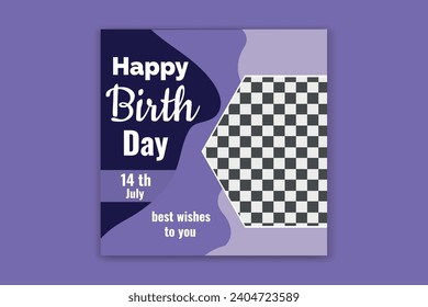 birthday card social media banner design template 