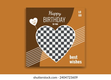 birthday card social media banner design template 