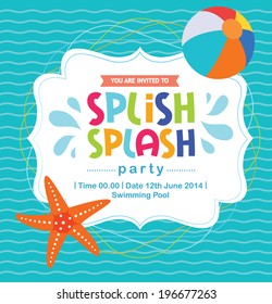 Birthday Card Summer Fun Splash Invitation Pattern