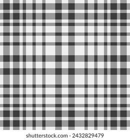 Birthday card tartan pattern fabric, occupation plaid background textile. Drapery seamless check texture vector in white and grey colors.