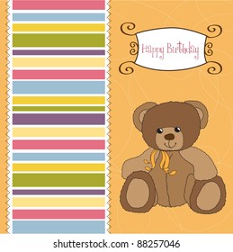 birthday card with teddy