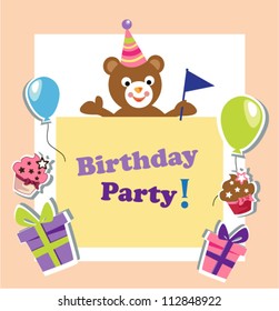 birthday card with teddy bear