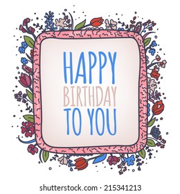 Birthday Card Template. Vector illustration  in eps8.