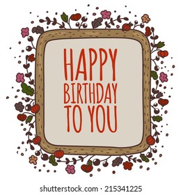 Birthday Card Template. Vector illustration  in eps8.