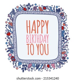 Birthday Card Template. Vector illustration  in eps8.