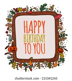 Birthday Card Template. Vector illustration  in eps8.
