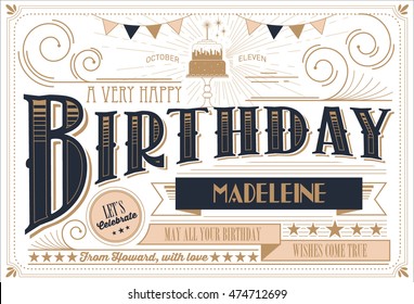 birthday card template vector/illustration