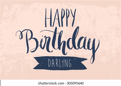 birthday card template/calligraphy vector/illustration