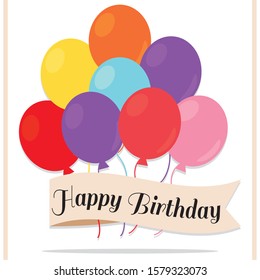 Birthday card with text - Vector illustration design