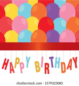 Birthday card with text - Vector illustration design