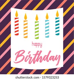 Birthday card with text - Vector illustration design