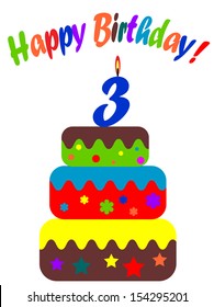   Birthday card , for three years 