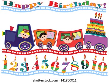 Birthday card with train.