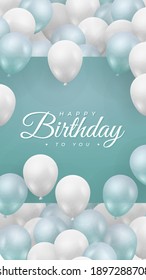 birthday card using green tosca color, happy birthday background design . clean and simple background for celebrating birthday . happy birthday greeting card