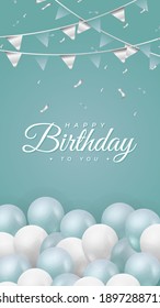 birthday card using green tosca color, happy birthday background design . clean and simple background for celebrating birthday . happy birthday greeting card