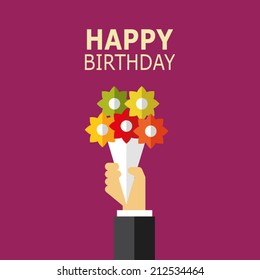 Birthday card. Vector.