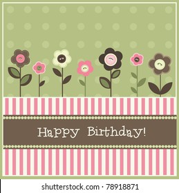 Birthday card, vector