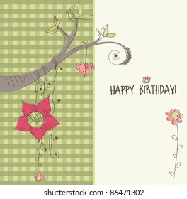 Birthday card, vector