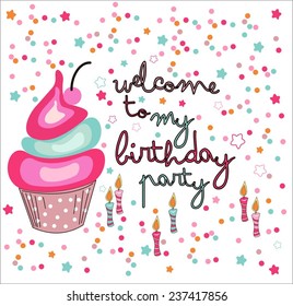 Birthday card vector design  illustration