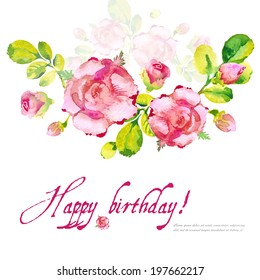 24,032 Watercolor flower happy birthday Images, Stock Photos & Vectors ...