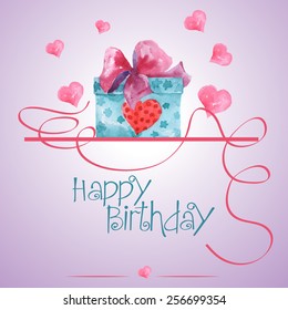 Birthday card. Vector illustration.