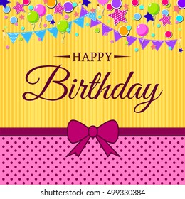 Birthday card. Vector illustration.
