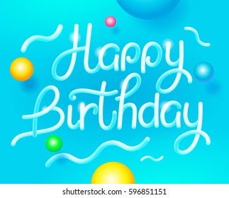 Birthday Card. Vector illustration. Happy birthday Greeting typographic design.