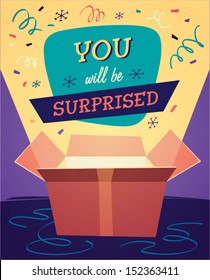 Birthday card vector illustration.  Retro styled vector poster. 