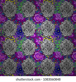 Birthday card or wedding invitation. Vector illustration. Watercolor floral bouquet. On gray, black, violet and white colors. Floral background. Greeting card with flowers.