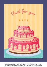 Birthday Cards: Colorful Balloons and Cake Designs vector illustrator
