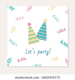 Birthday Cards Set - Cute Pastel Design vector illustrator