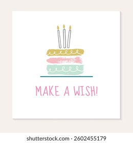 Birthday Cards Set - Cute Pastel Design vector illustrator