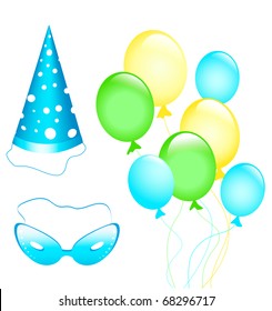 Birthday and carnival accessories.