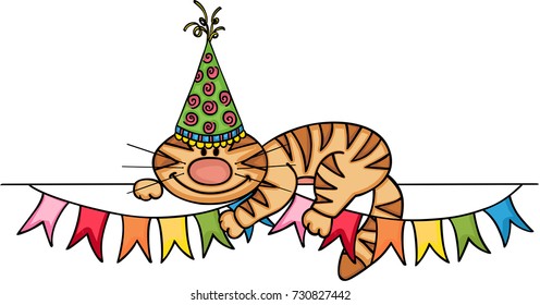 Birthday cat banner
