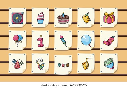 Birthday and celebrate icons set,eps10