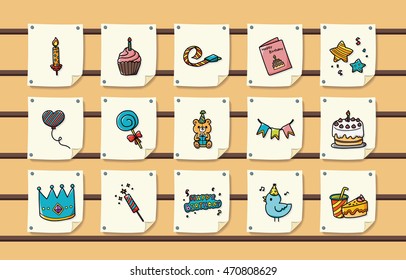 Birthday and celebrate icons set,eps10
