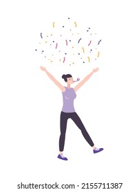 Birthday celebration anniversary composition with isolated doodle human character of happy person vector illustration